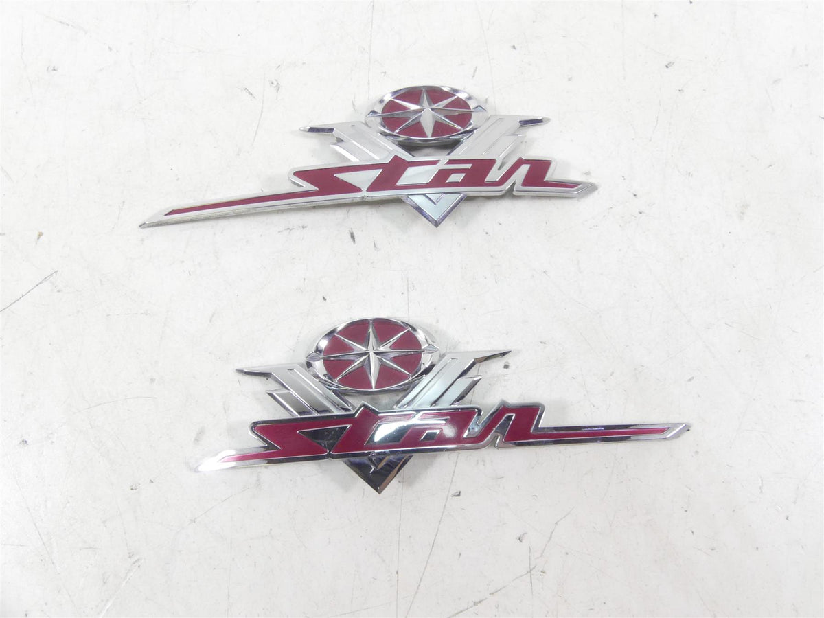 2002 Yamaha XVS1100 V-Star Fuel Gas Petrol Tank Emblem Set 5KS-2416B-10-00 {{ shop.shopifyCountryName }} - Mototech271