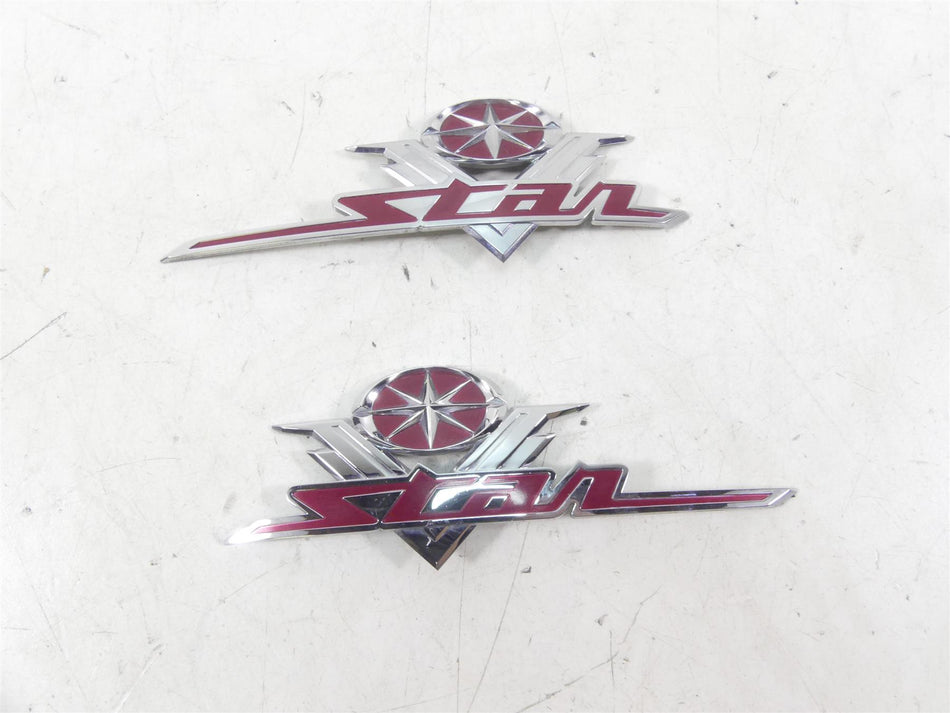 2002 Yamaha XVS1100 V-Star Fuel Gas Petrol Tank Emblem Set 5KS-2416B-10-00 {{ shop.shopifyCountryName }} - Mototech271