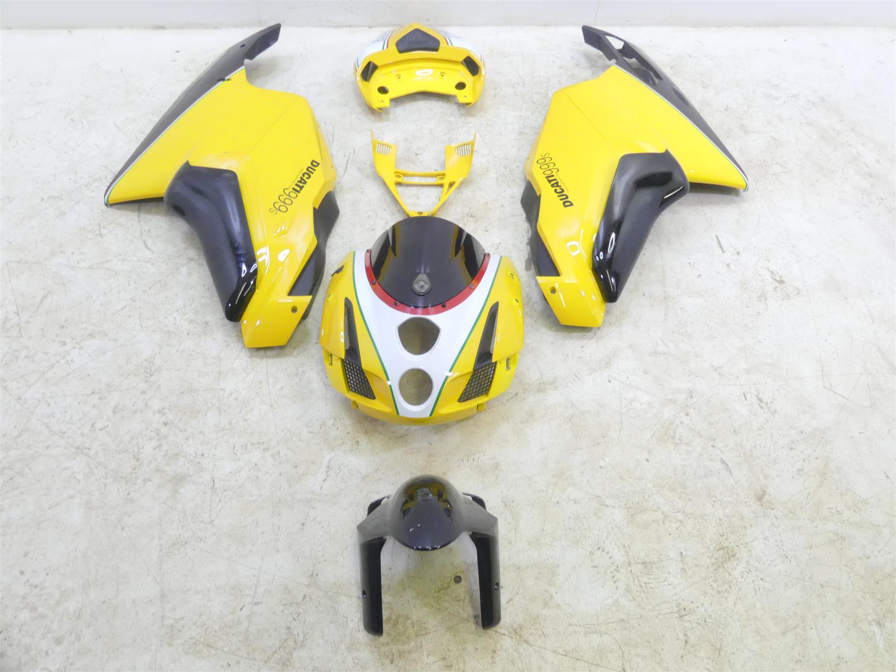 2004 Ducati 999 SBK Aftermarket Yellow Nose Tail Side Fairing Cover Cowl Set Kit | Mototech271