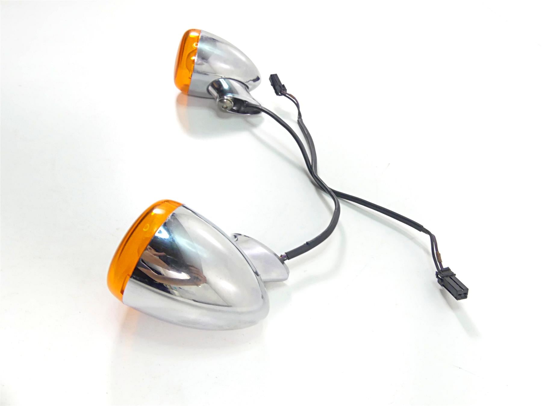 2010 Harley FXDF Dyna Fat Bob Rear Chrome Blinker Turn Signal Set 68977-00 {{ shop.shopifyCountryName }} - Mototech271
