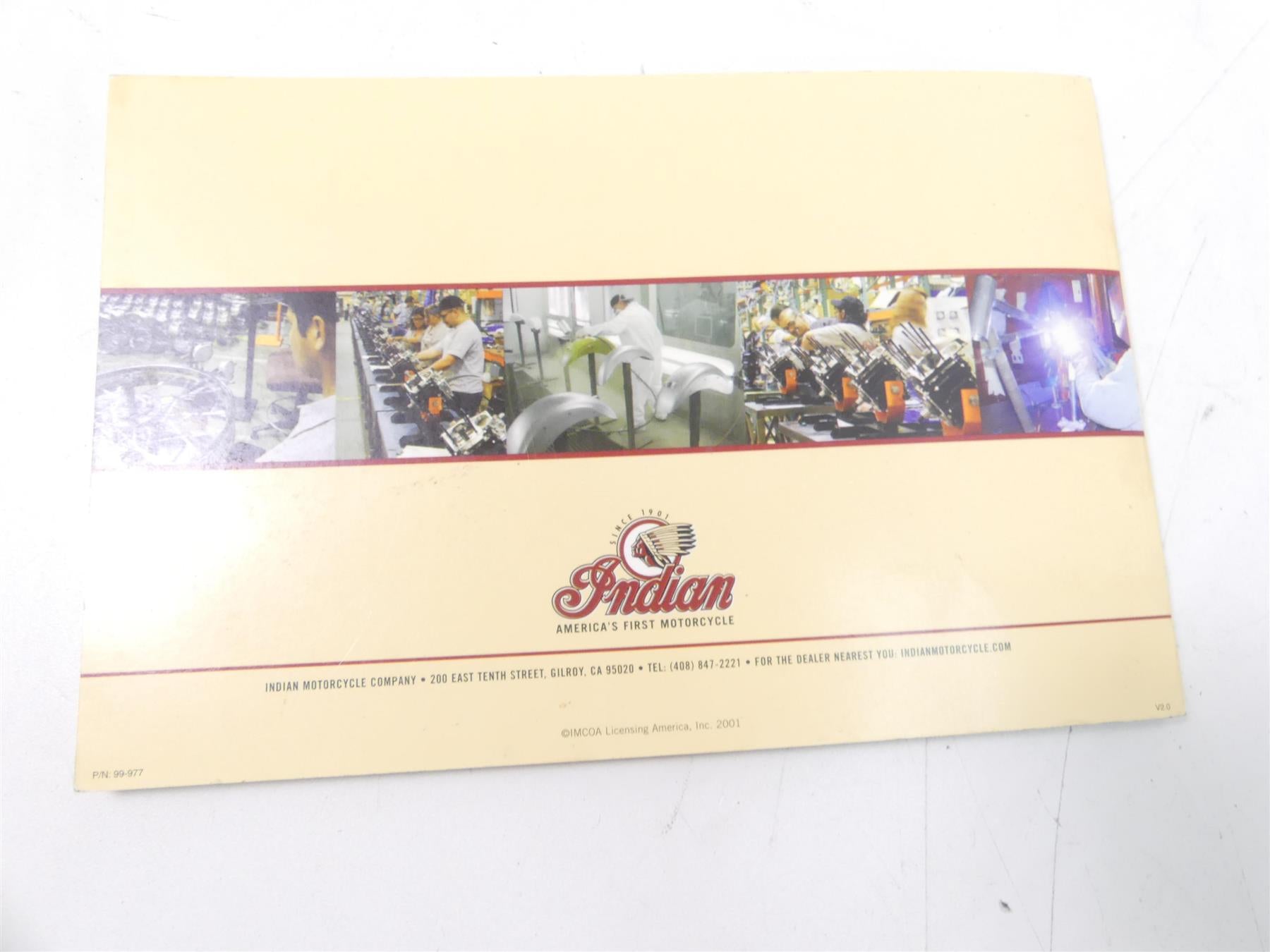 2001 Indian Centennial Scout Owner Manual Manual Book 98-069 99-977 {{ shop.shopifyCountryName }} - Mototech271