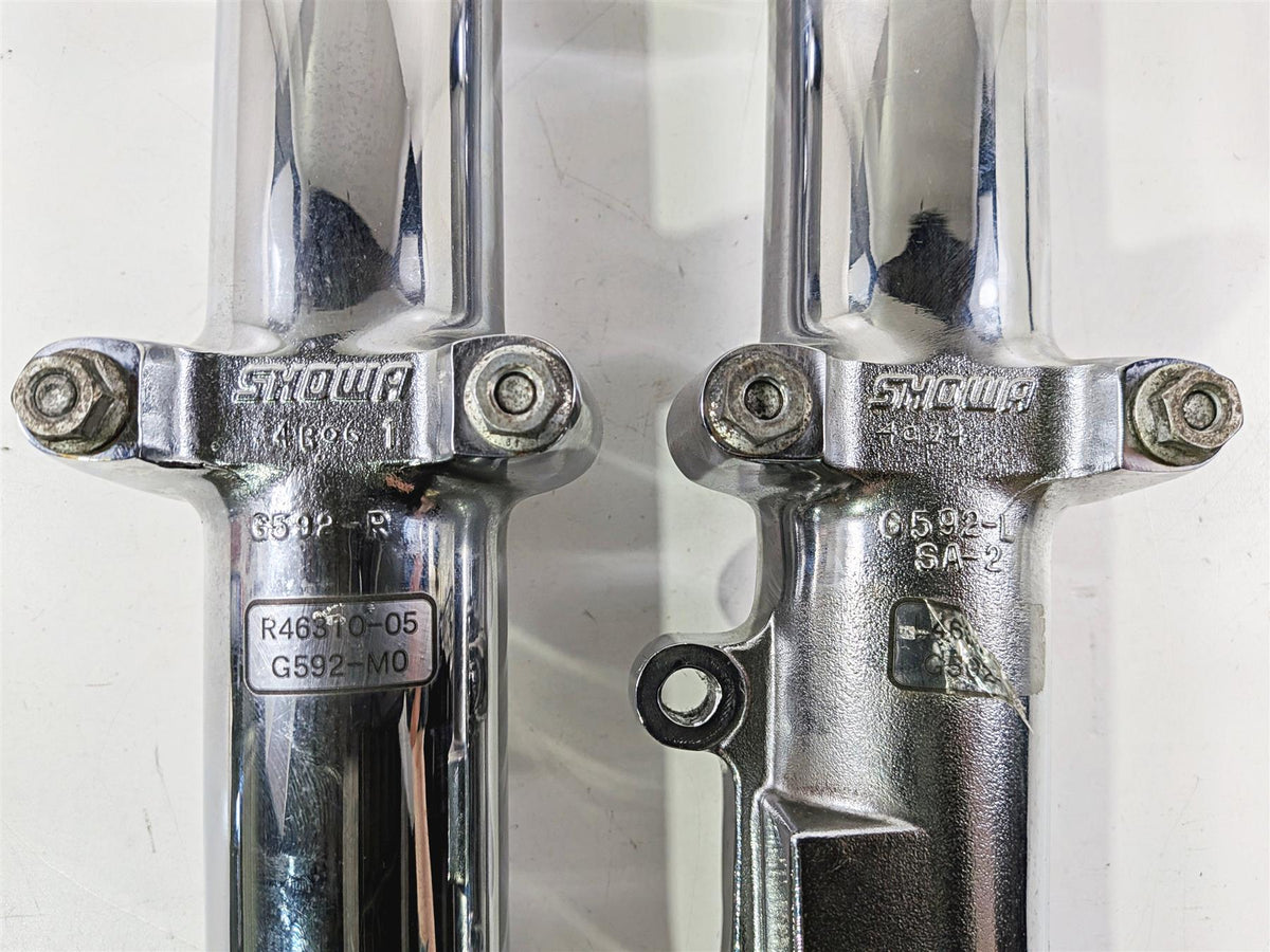2005 Harley Softail FLSTFSE CVO Fat Boy Chrome Front Fork Leg Set 46310-05 46312-05-Mototech271