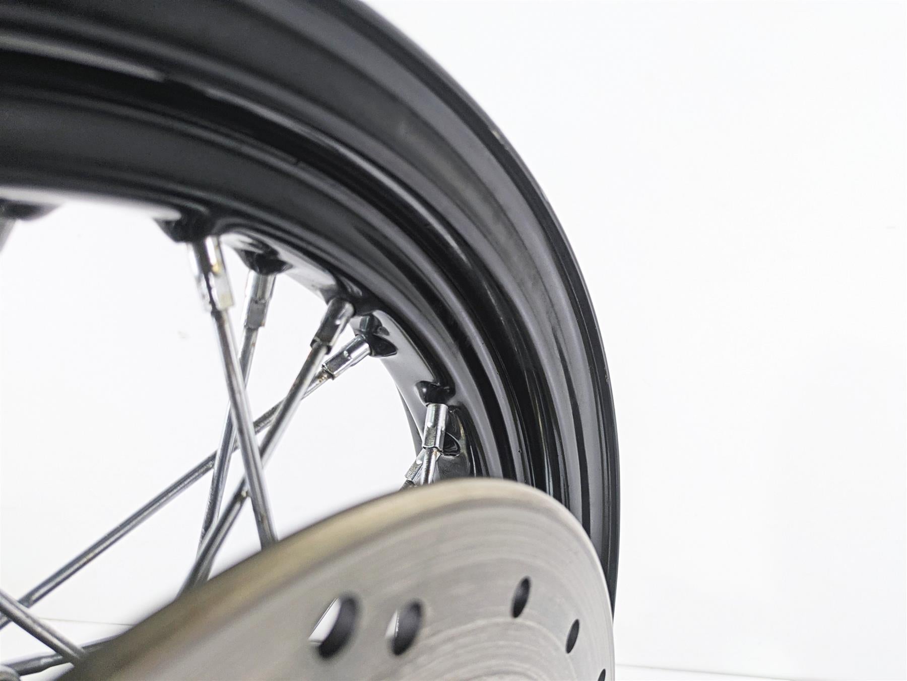 2014 Harley FLS Softail Slim Front Wheel Rim 16x3 DENT & Rotor 55107-12 {{ shop.shopifyCountryName }} - Mototech271