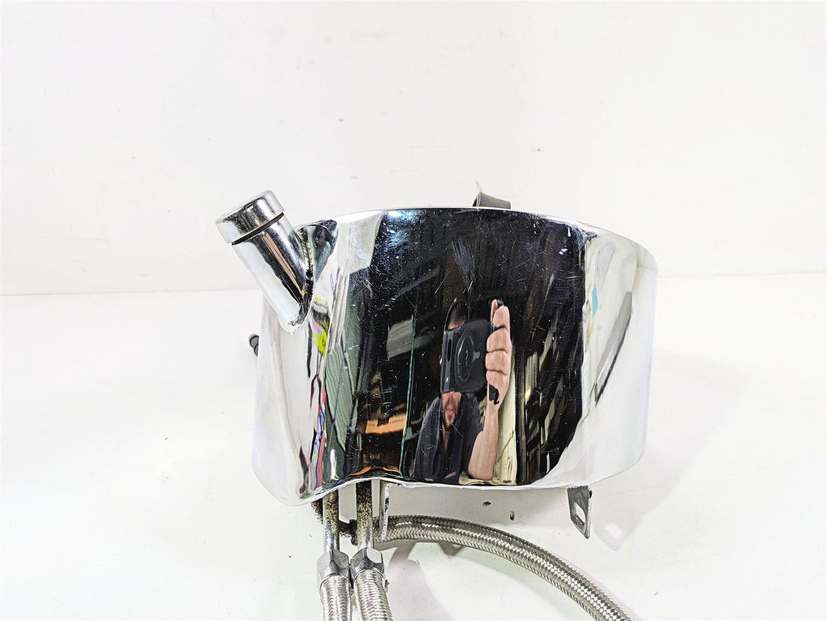 2008 Ultima Motorcycles Fat Bastard Chrome Oil Tank Reservoir & Lines {{ shop.shopifyCountryName }} - Mototech271