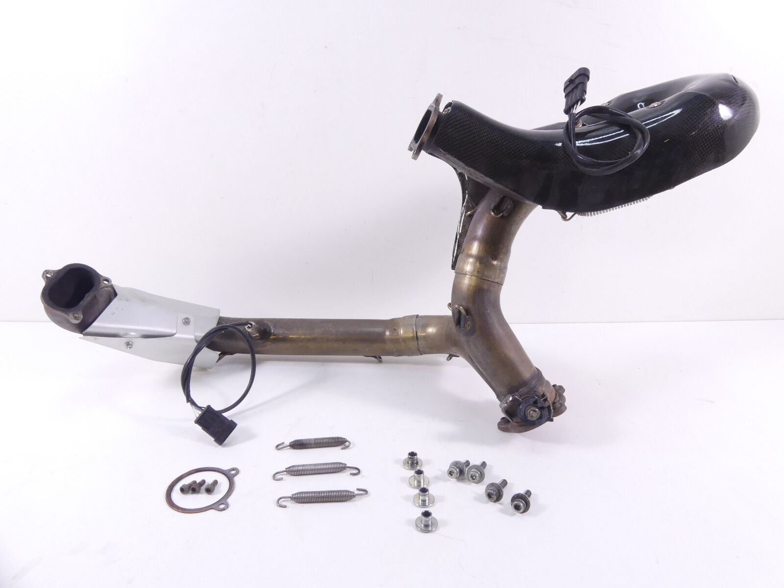 2014 Ducati 899 Panigale Carbon Fiber Exhaust Heat Shield Covers / Stock Header