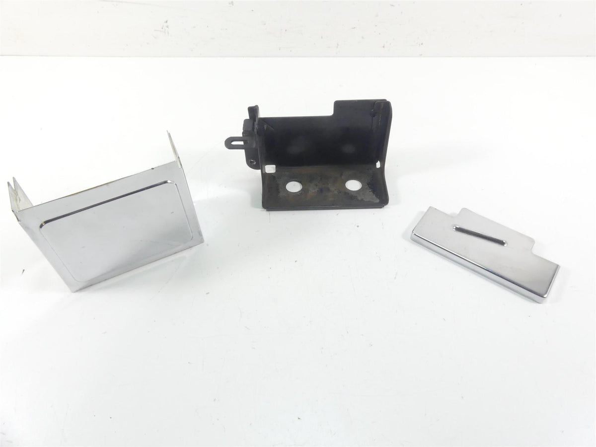 2005 Harley Dyna FXDLI Low Rider Battery Tray Holder Chrome Cover Lid 66375-97 {{ shop.shopifyCountryName }} - Mototech271