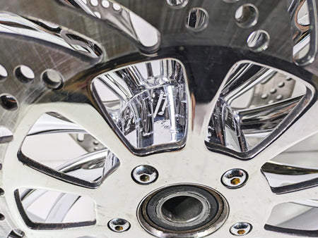 2007 Harley Touring Glide Twisted Vortex Style Chrome Front Rear Wheel Rim 21" & 18" {{ shop.shopifyCountryName }} - Mototech271