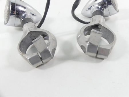 2007 Honda VTX1800 T1 Front Chrome Blinker Turn Signal & Clamp Set 33400-MCV-R11 {{ shop.shopifyCountryName }} - Mototech271