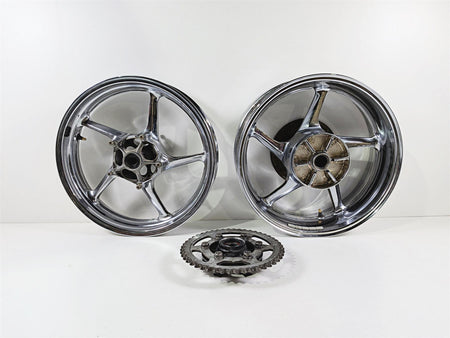 2008 Yamaha YZF R1 RN19 Front Rear Chrome Wheel Rim Set -READ 5VY-25168-00 {{ shop.shopifyCountryName }} - Mototech271
