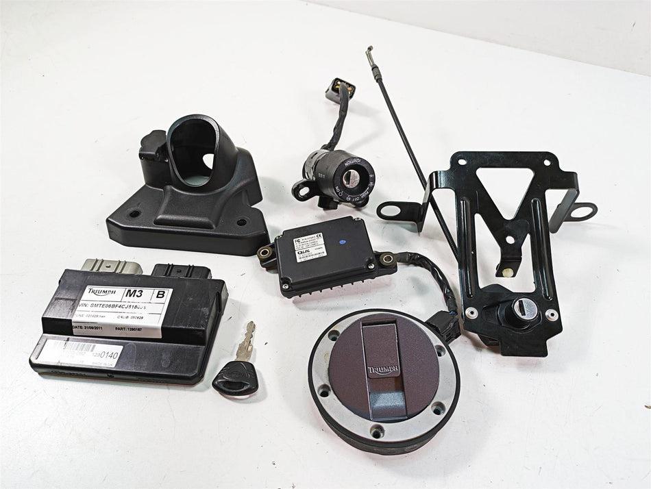 2012 Triumph Tiger 800XC ABS Cdi Ecu Ecm Ignition Switch Key Lock Set T1290187 {{ shop.shopifyCountryName }} - Mototech271