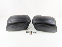 Load image into Gallery viewer, 2012 Harley Softail FLSTF Fat Boy Saddlebag &amp; Mounts Leather Hard Bags 53061-00B
