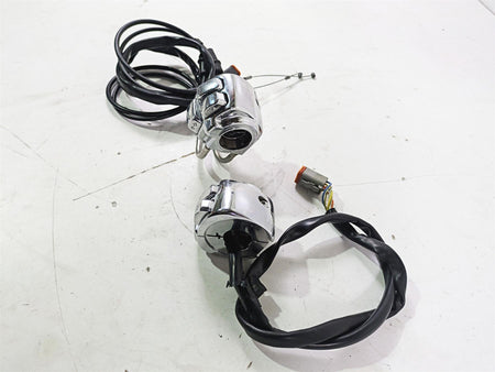 2004 Harley Softail FLSTF Fat Boy Nice Chrome Hand Control Switch Set 71682-06 {{ shop.shopifyCountryName }} - Mototech271