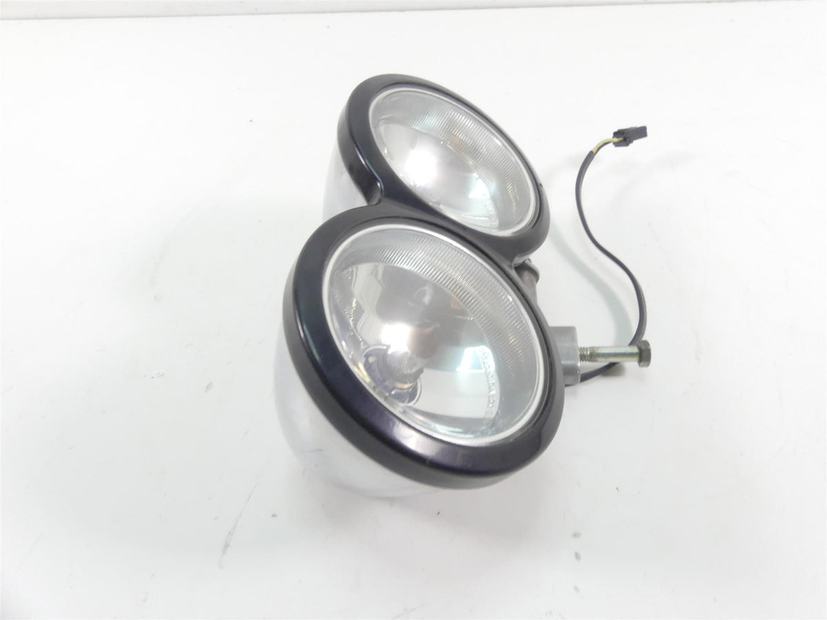 2014 Harley FXDF Dyna Fat Bob Dual Chrome Headlight Head Light Lamp 67700167 {{ shop.shopifyCountryName }} - Mototech271