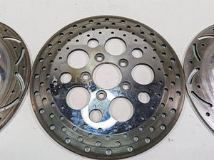 00-07 Harley Davidson Touring Electra Glide Aftermarket Chrome Front Rear Brake Rotor Disc Set