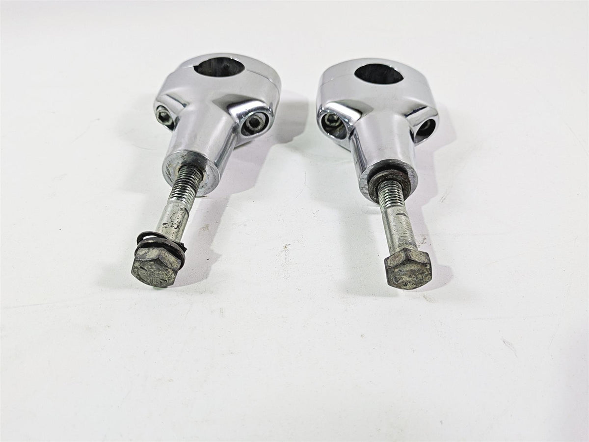 2008 Harley FXCWC Softail Rocker Oem Chrome Fat Bar 3.6" Riser Set 56916-07 {{ shop.shopifyCountryName }} - Mototech271