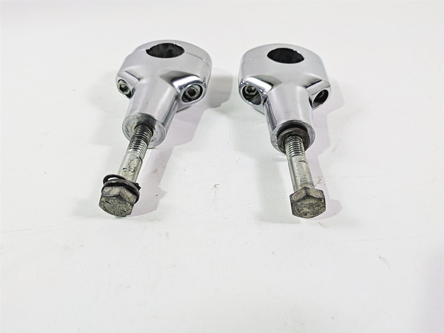 2008 Harley FXCWC Softail Rocker Oem Chrome Fat Bar 3.6" Riser Set 56916-07 {{ shop.shopifyCountryName }} - Mototech271