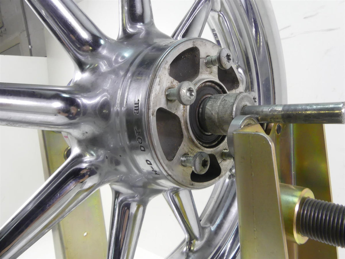 2007 Harley FLHTCU SE CVO Electra Glide Front 9 Spoke Chrome Wheel 16x3 43539-08 {{ shop.shopifyCountryName }} - Mototech271