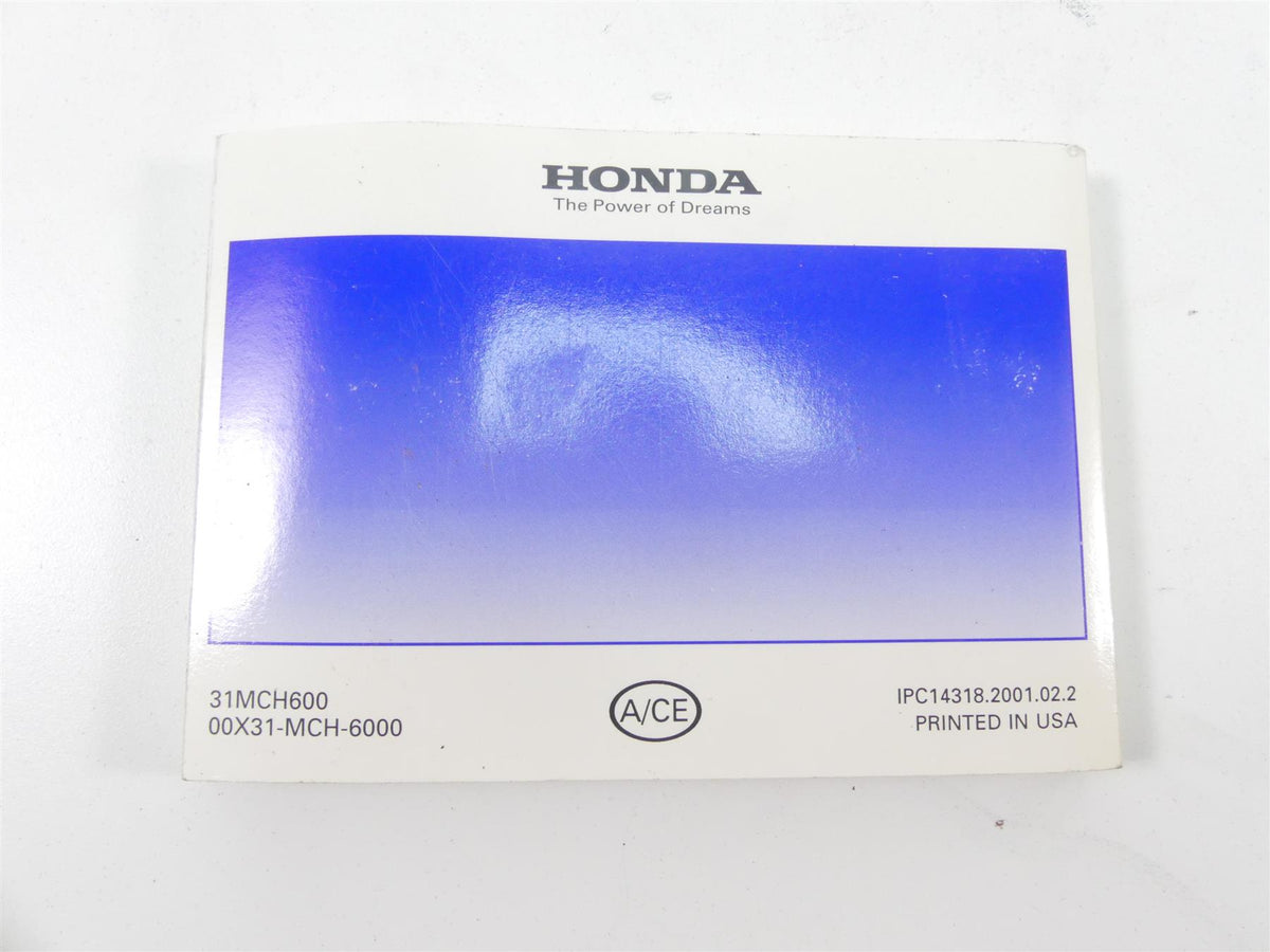 2002 Honda VTX1800 C Owners Manuel Book 31000-MCH-640 {{ shop.shopifyCountryName }} - Mototech271