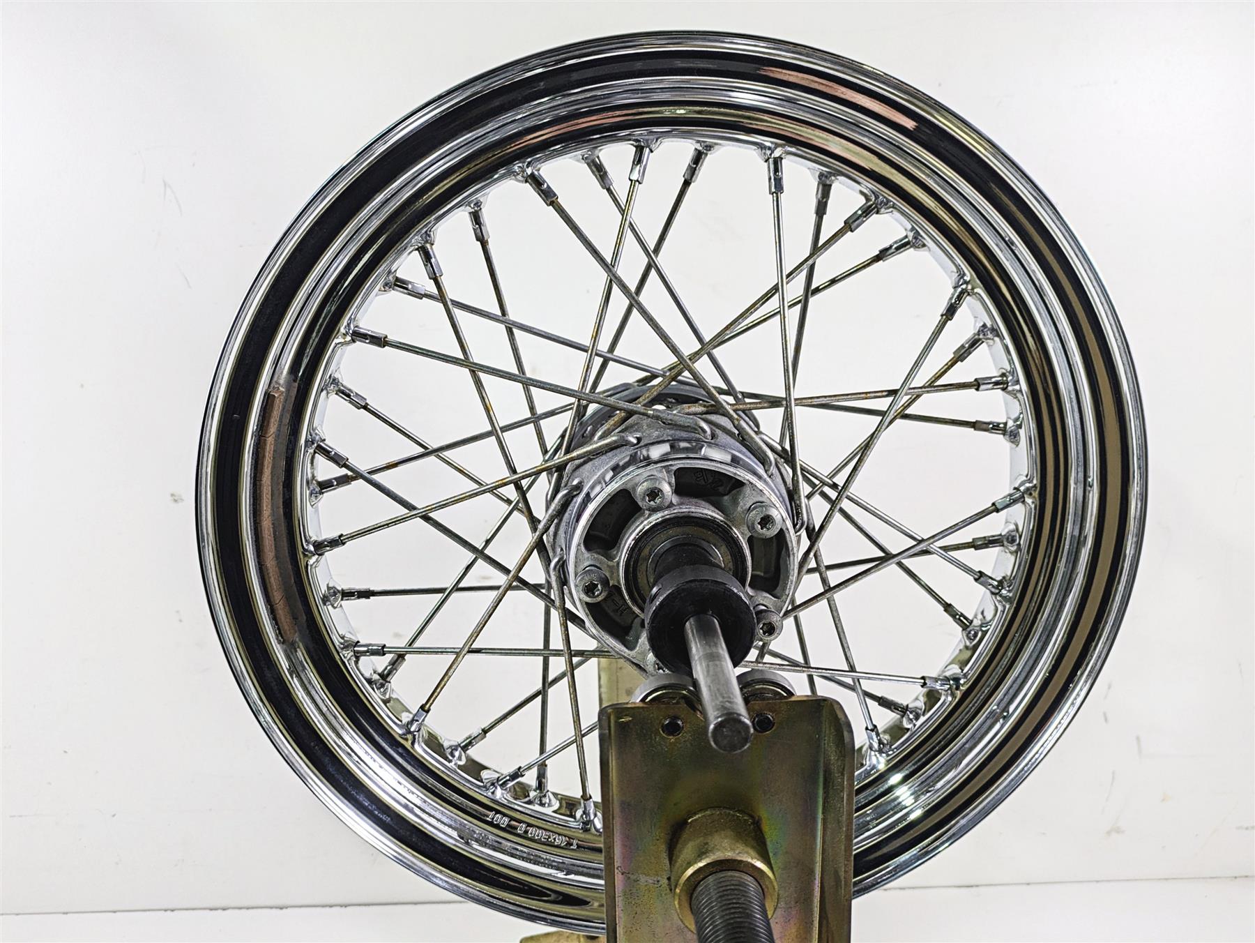 2016 Harley FLSTC Softail Heritage Front Wheel Rim & Cover 16x3 Wobble 41559-08 {{ shop.shopifyCountryName }} - Mototech271