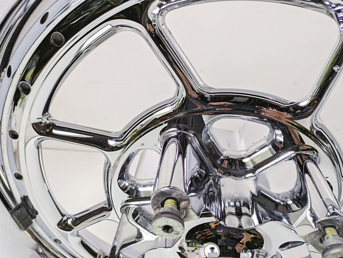 2007 Harley Touring FLHRSE CVO Road King Front Rear Chrome Wheel Set 44612-07 {{ shop.shopifyCountryName }} - Mototech271