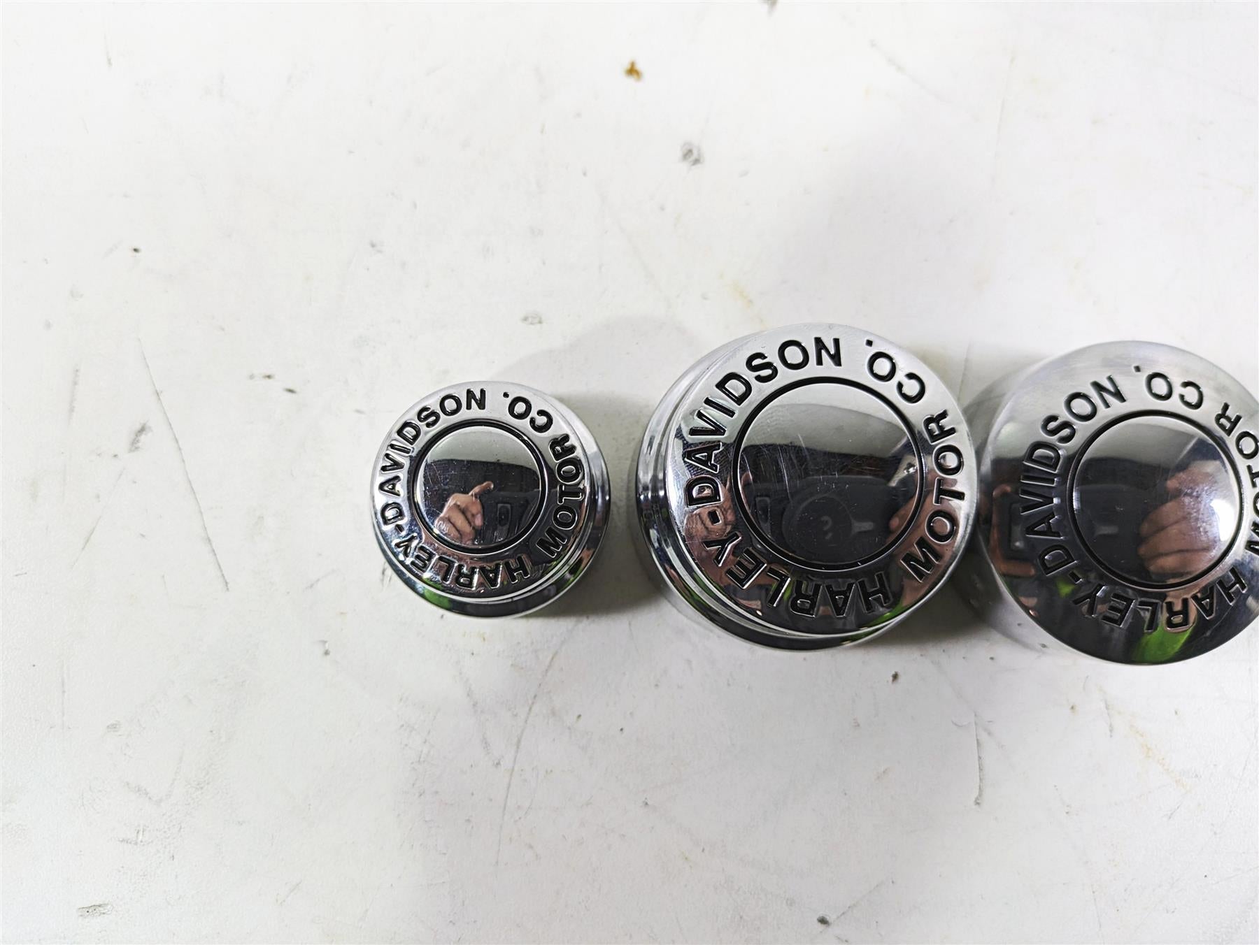 2003 Harley Dyna FXDL Low Rider 100TH Front Rear Chrome Axle Nut Cover Set {{ shop.shopifyCountryName }} - Mototech271