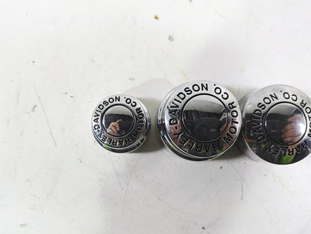 2003 Harley Dyna FXDL Low Rider 100TH Front Rear Chrome Axle Nut Cover Set {{ shop.shopifyCountryName }} - Mototech271