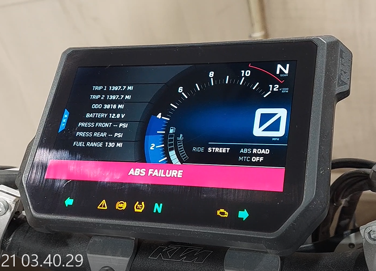 2019 KTM 1290R Super Adventure Tft Dashboard Speedometer 3K Gauges 60714069000 {{ shop.shopifyCountryName }} - Mototech271
