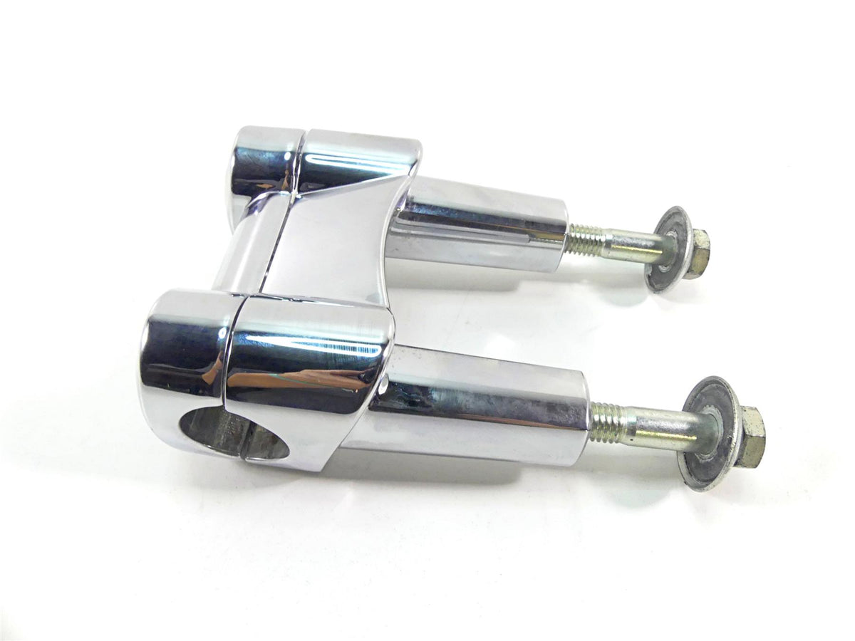 2010 Harley FXDF Dyna Fat Bob Chrome Handlebar Riser Holder Clamps 55858-08 {{ shop.shopifyCountryName }} - Mototech271