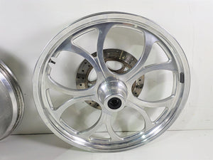 2002 Big Dog Pitbull Front 22" Rear 18" Aluminum Wheel Rim & Belt Pulley Set