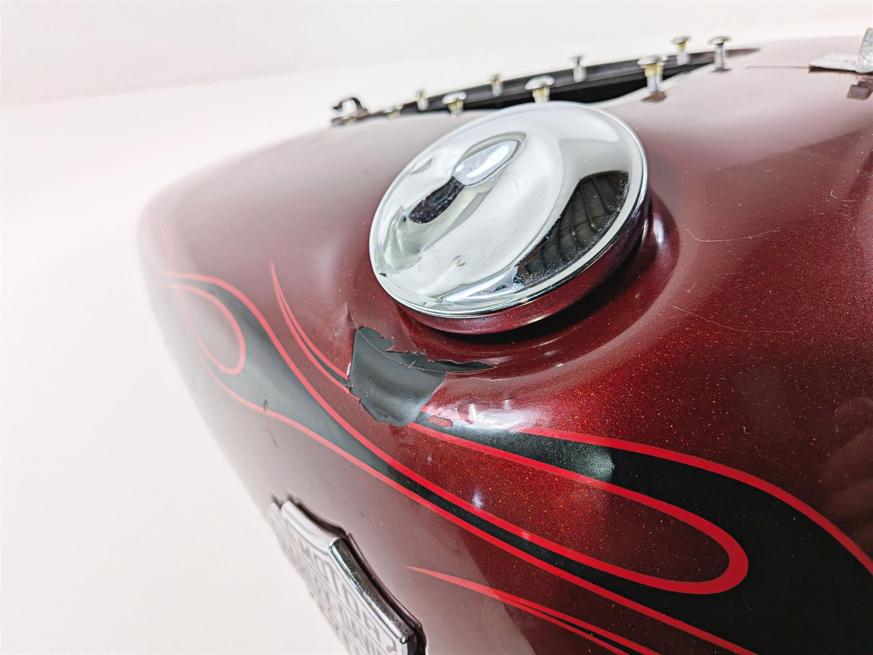 2009 Harley FXCWC Softail Rocker Fuel Gas Petrol Tank Crimson Red -Dent 62105-08 {{ shop.shopifyCountryName }} - Mototech271