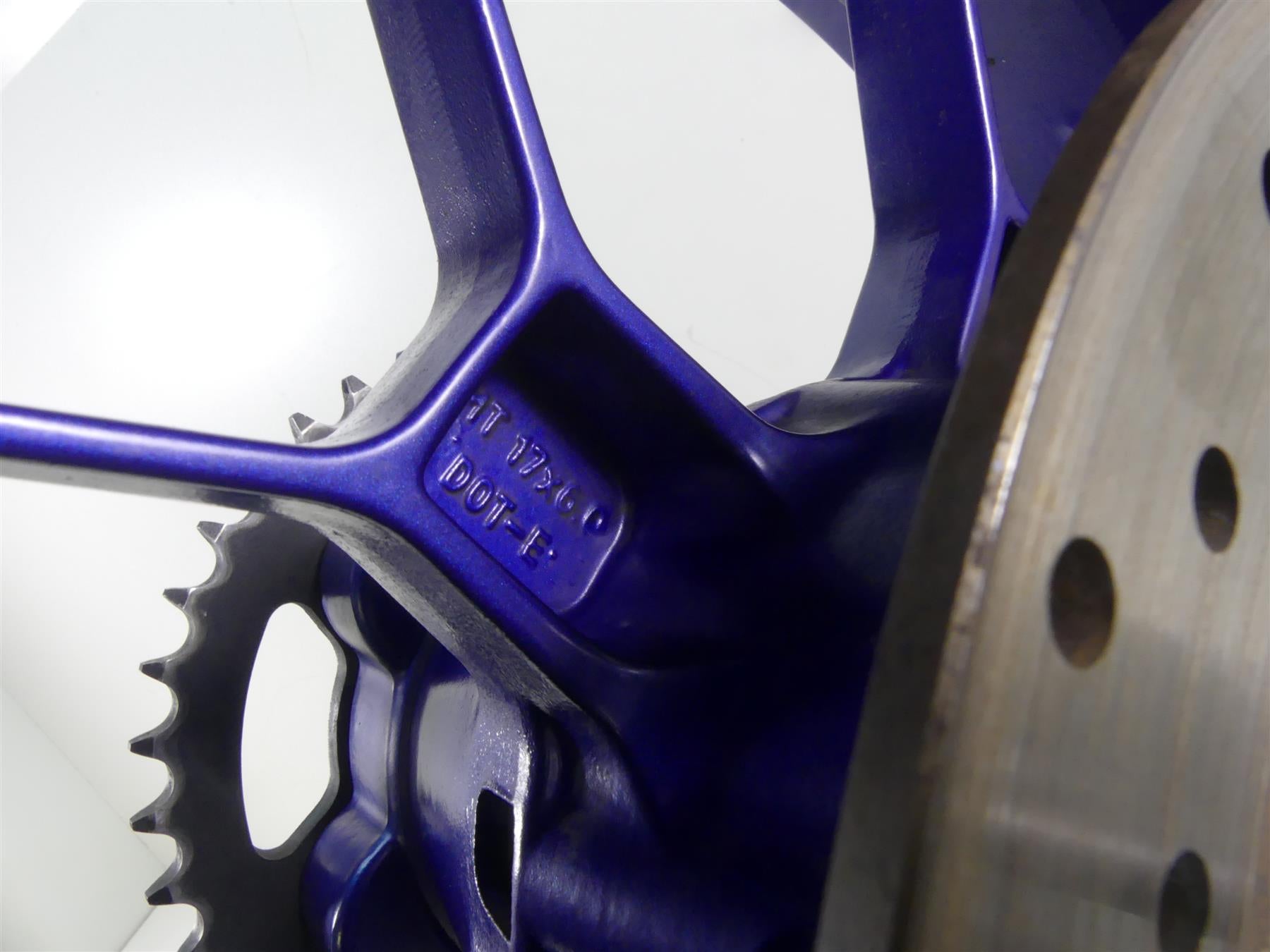 2004 Aprilia RSV1000 R Mille Rear Straight Blue 17x6 Wheel Rim AP8128071 {{ shop.shopifyCountryName }} - Mototech271