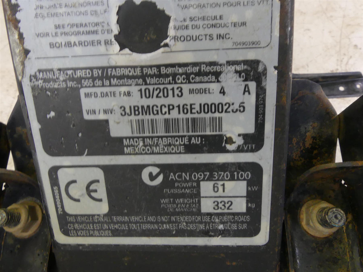 2014 Can Am Renegade 1000 STD Straight Main Frame Chassis With Clean Texas Off Highway Title 705203598 {{ shop.shopifyCountryName }} - Mototech271