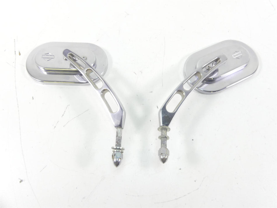 2002 Harley Touring FLHRCI Road King Oem Chrome Oval Rear View Mirror Set {{ shop.shopifyCountryName }} - Mototech271