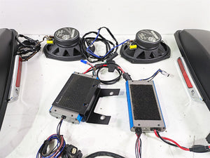 2014 -UP Harley Touring Hogtunes Rear Speaker Amp & Saddle Bag Lid Set REV225 692-XL