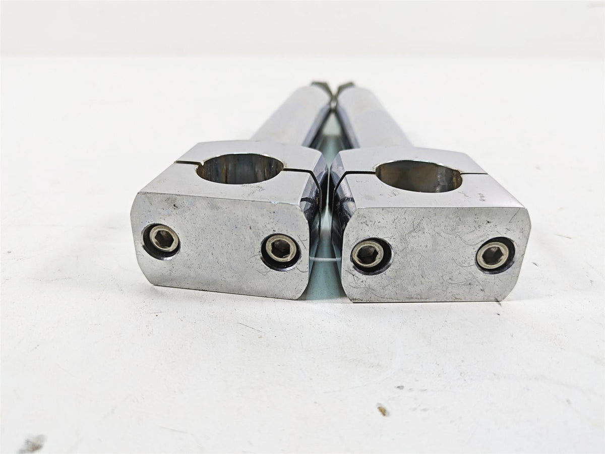 1999 Harley Dyna FXDL Low Rider 6" Chrome Handlebar Riser Holder Clamps {{ shop.shopifyCountryName }} - Mototech271