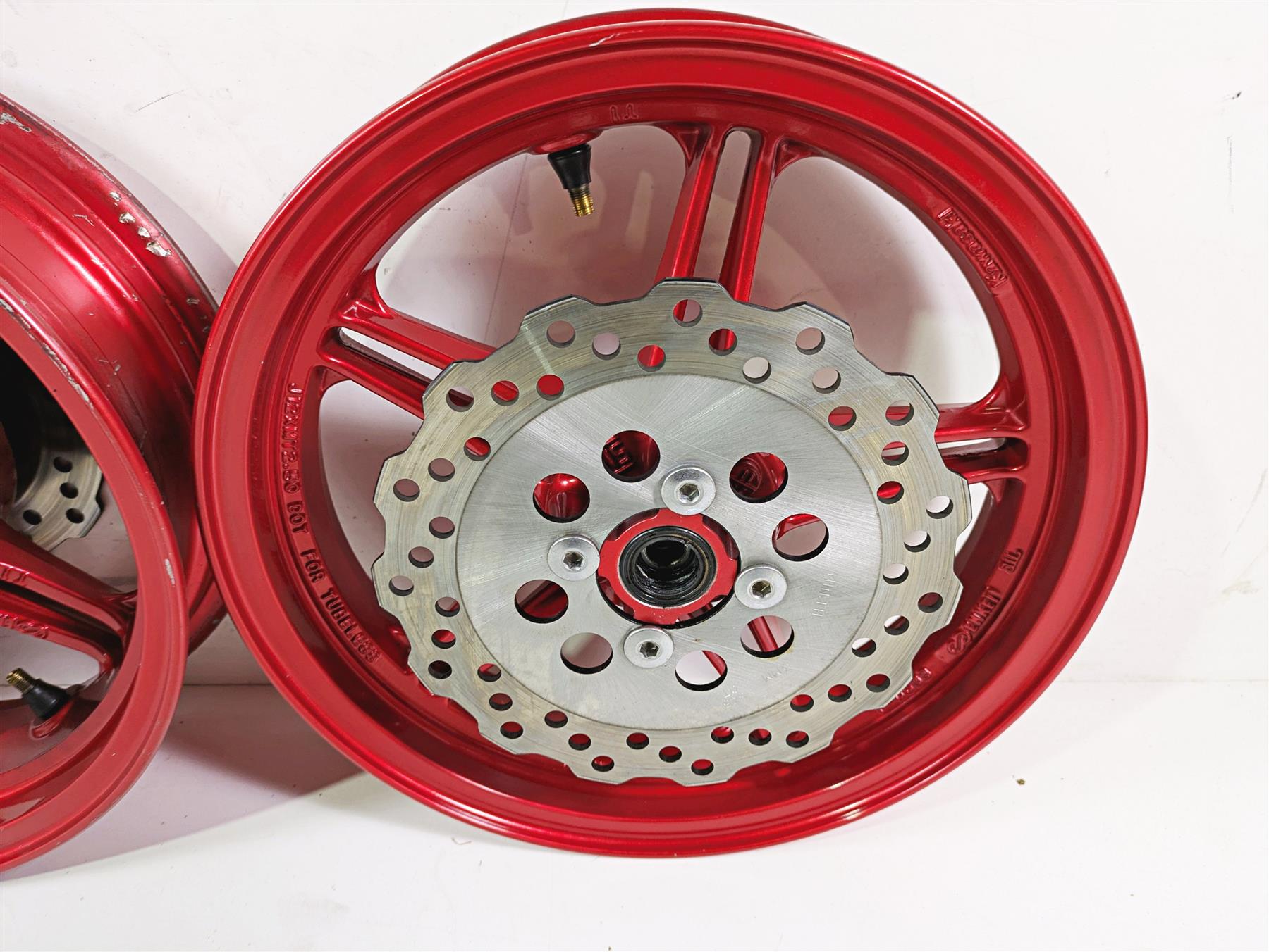 2021 Kawasaki Z125 Pro Straight Red Front Rear Wheel Rim Set 41073-0674-63D {{ shop.shopifyCountryName }} - Mototech271