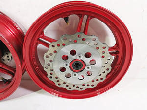 2021 Kawasaki Z125 Pro  Straight Red Front Rear Wheel Rim Set 41073-0674-63D | Mototech271