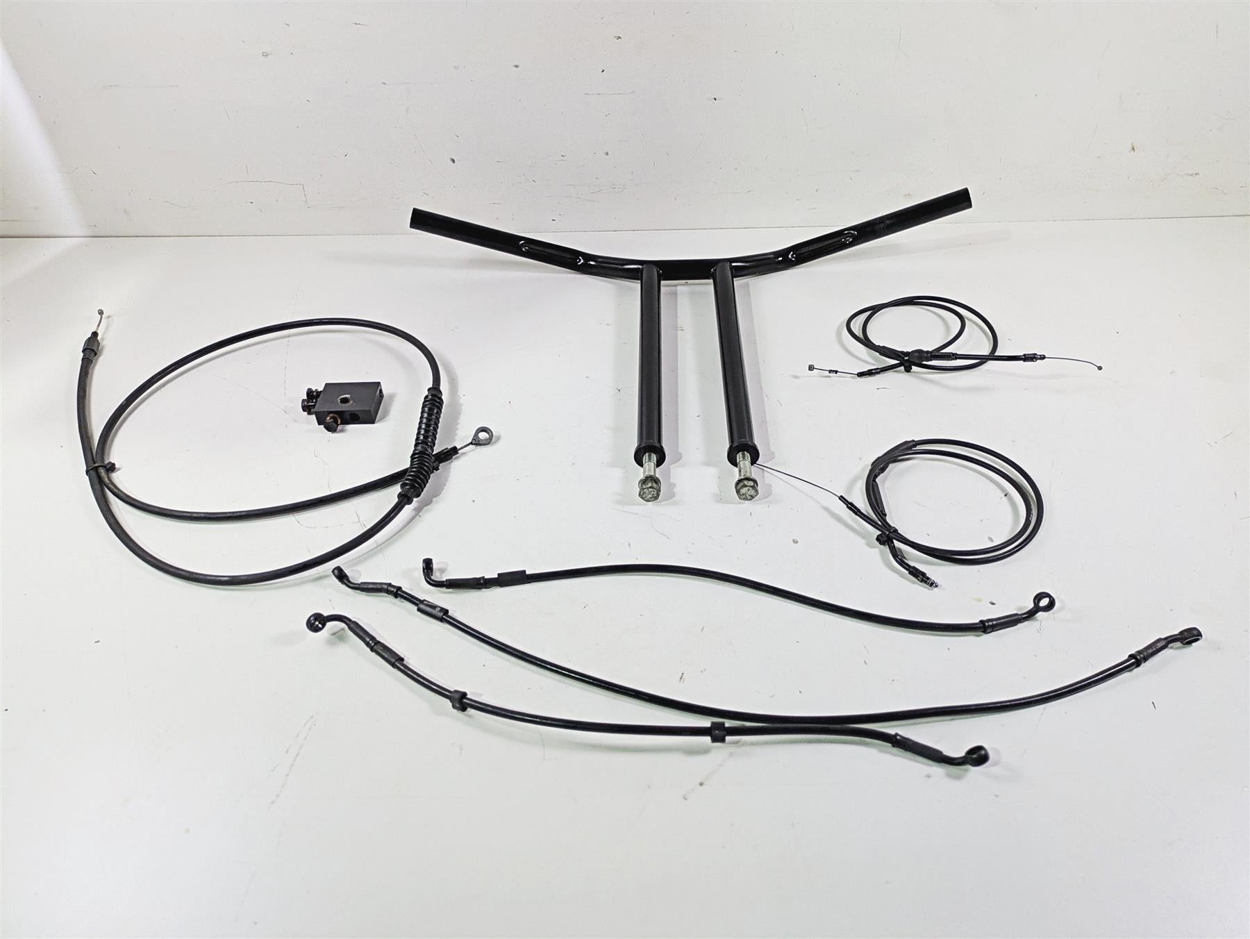 2015 Harley FXDF Dyna Fat Bob Handlebar Handle Bar 14" Tall & Cables {{ shop.shopifyCountryName }} - Mototech271