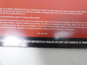 2001 Indian Centennial Scout Owner Manual Manual Book 98-069 99-977 | Mototech271
