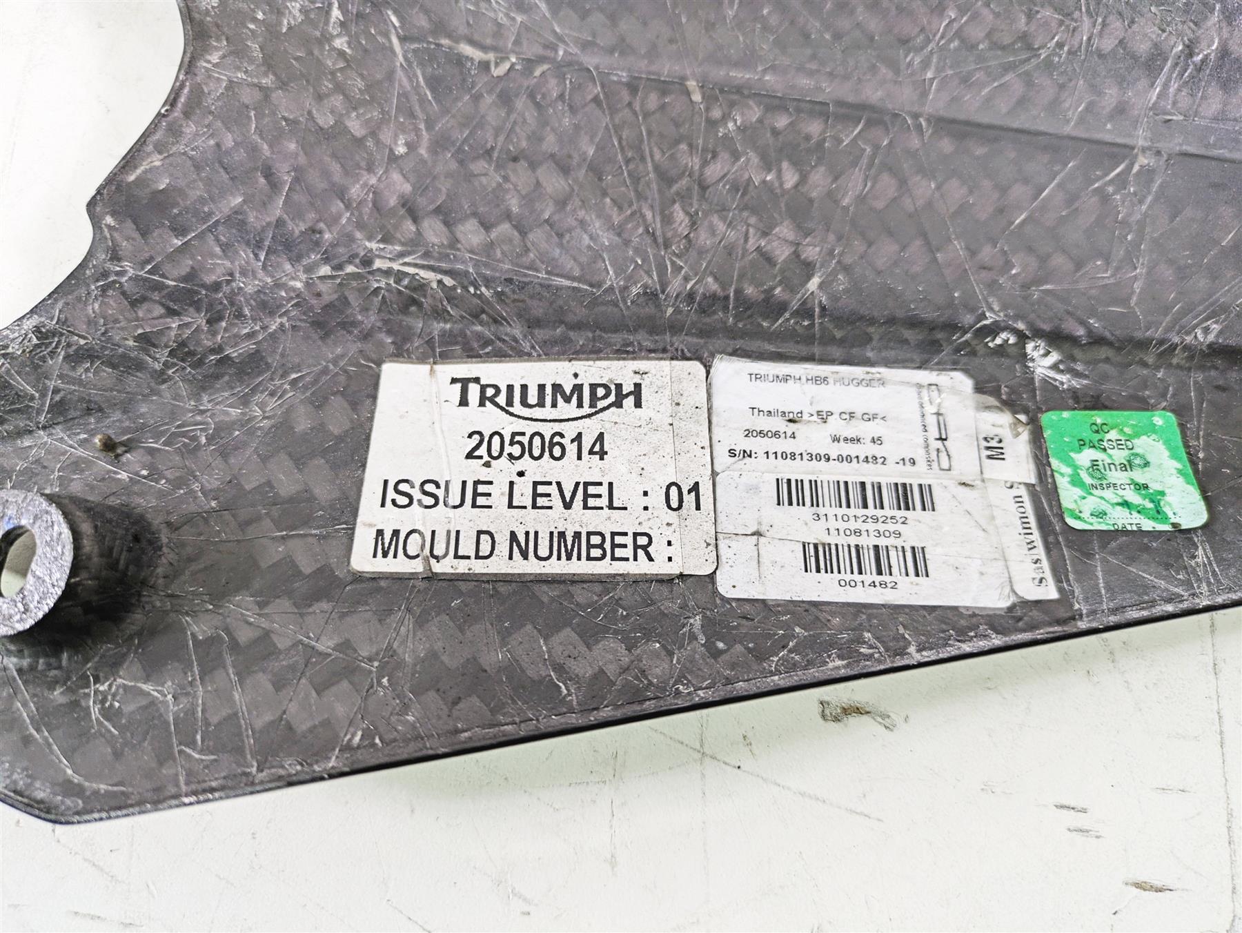 2020 Triumph Daytona 765 Moto2 Carbon Fiber Rear Mud Flap Fender T2050614 {{ shop.shopifyCountryName }} - Mototech271