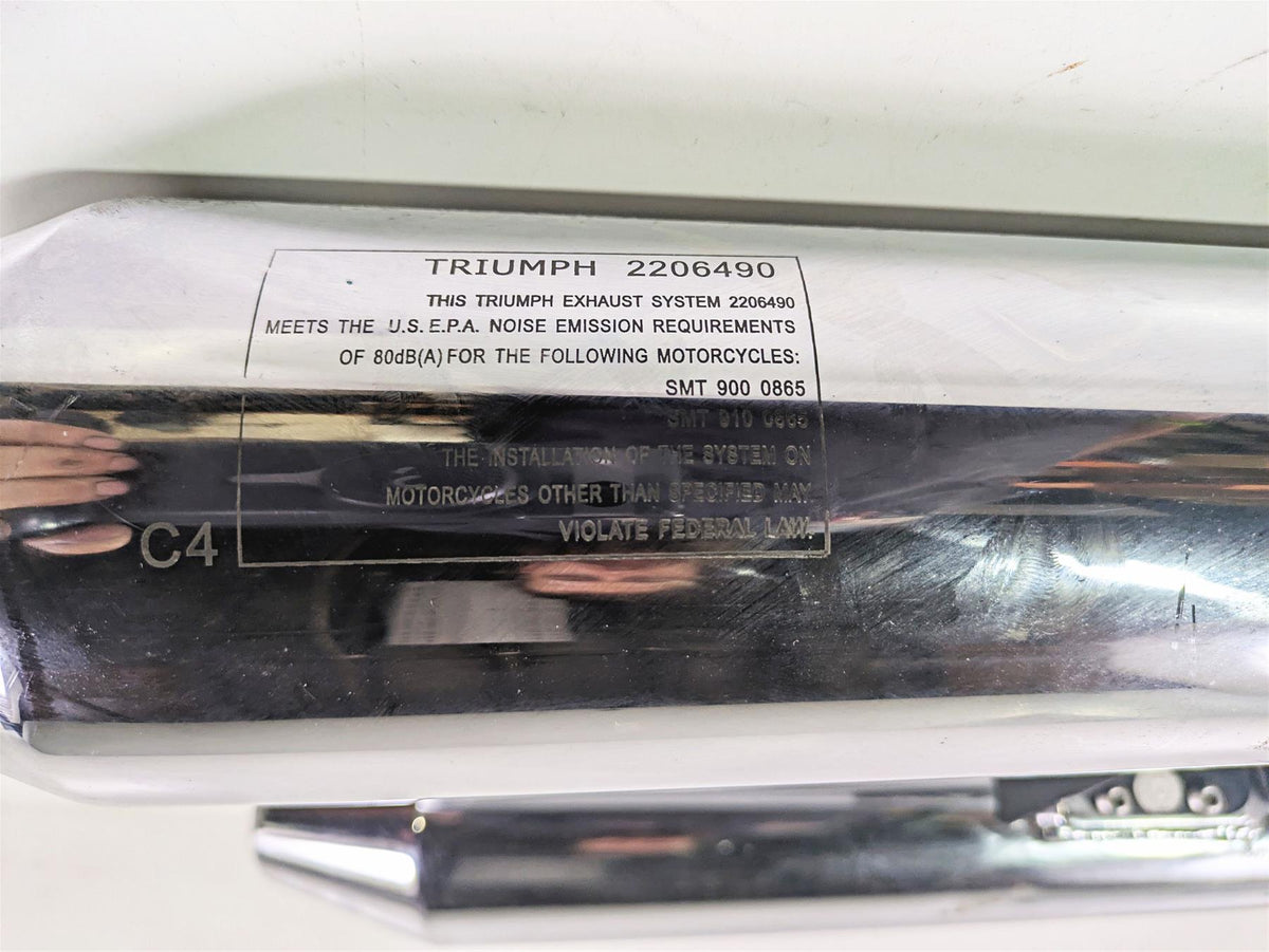 2013 Triumph Bonneville Stock Exhaust Pipe Muffler Set T2206490 T2206485 {{ shop.shopifyCountryName }} - Mototech271