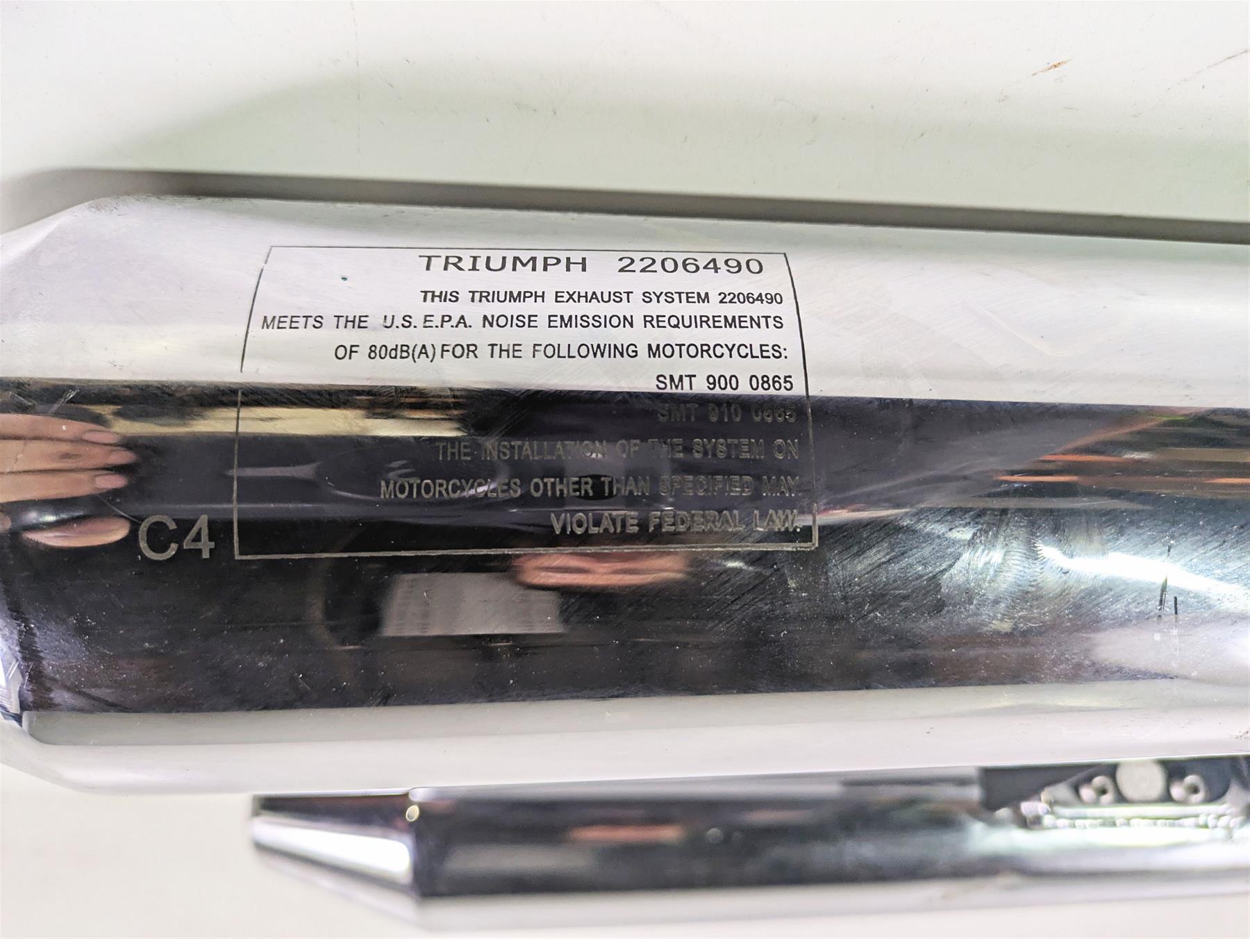 2013 Triumph Bonneville Stock Exhaust Pipe Muffler Set T2206490 T2206485 {{ shop.shopifyCountryName }} - Mototech271