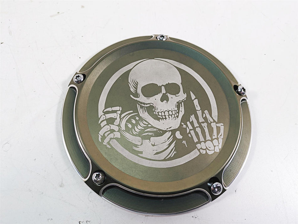 2009 Harley Softail FLSTSB Cross Bones Skull Middle Finger Skeleton Derby Cover {{ shop.shopifyCountryName }} - Mototech271