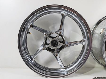 2008 Yamaha YZF R1 RN19 Front Rear Chrome Wheel Rim Set -READ 5VY-25168-00 {{ shop.shopifyCountryName }} - Mototech271