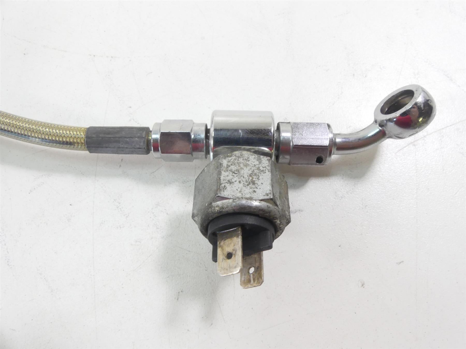 1997 Harley Dyna FXDS Super Glide Conv Rear Chrome Brake Caliper + Line 44050-87 {{ shop.shopifyCountryName }} - Mototech271