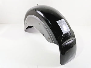 2002 Indian Spirit Deluxe Rear Fender Black Silver - Bent 89-301