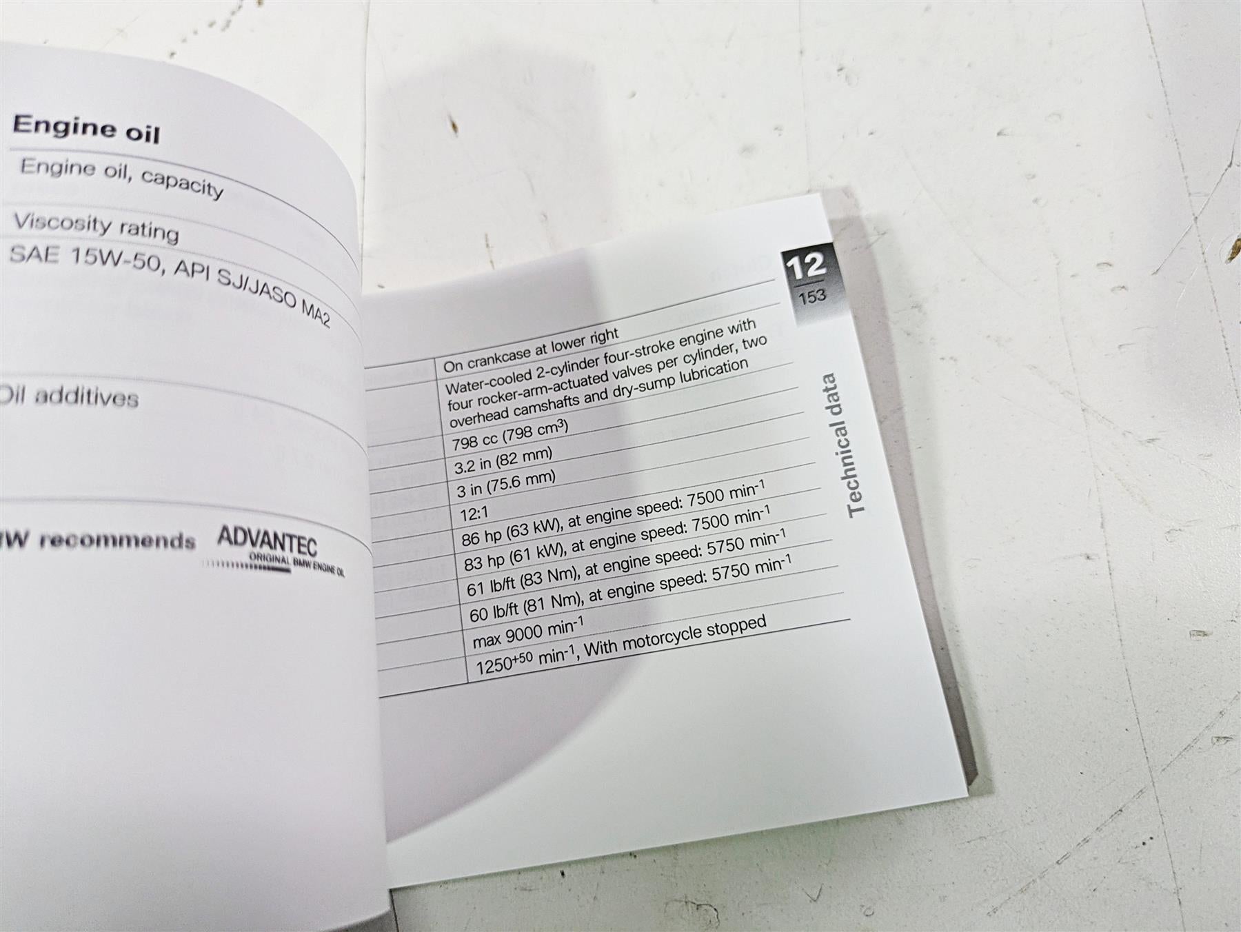 2017 BMW F800GS Adv K75 Owners Manual Book 01408354737 {{ shop.shopifyCountryName }} - Mototech271