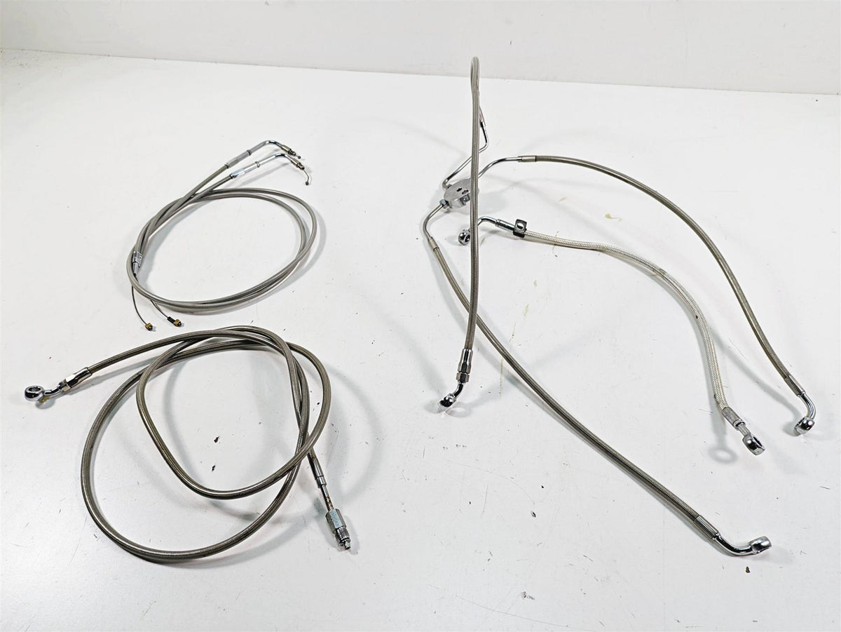 2009 Harley Dyna FXDFSE CVO Fat Bob 10" Handlebars Brake Throttle Clutch Cables {{ shop.shopifyCountryName }} - Mototech271