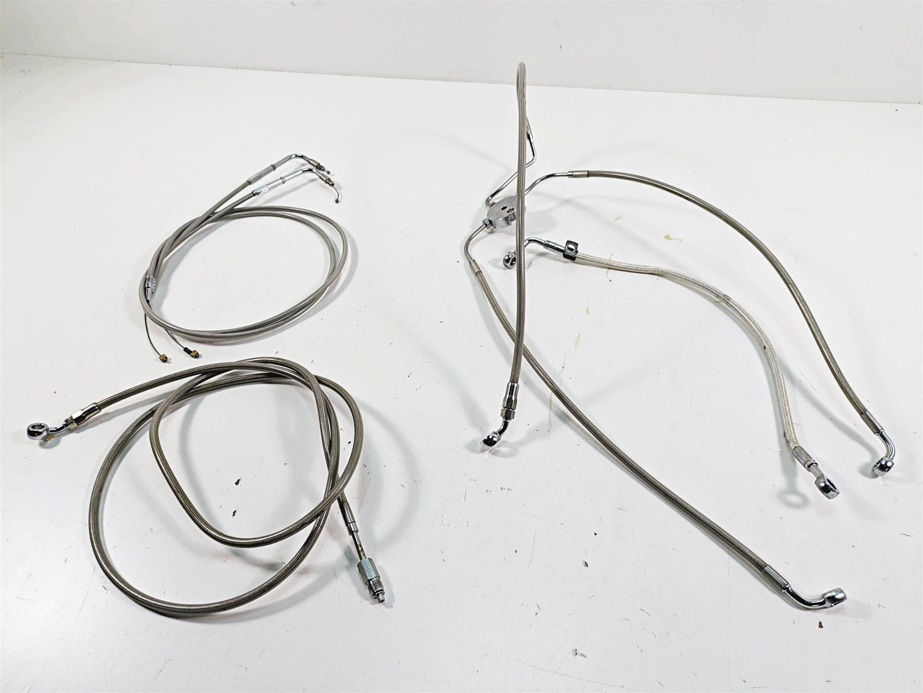 2009 Harley Dyna FXDFSE CVO Fat Bob 10" Handlebars Brake Throttle Clutch Cables {{ shop.shopifyCountryName }} - Mototech271