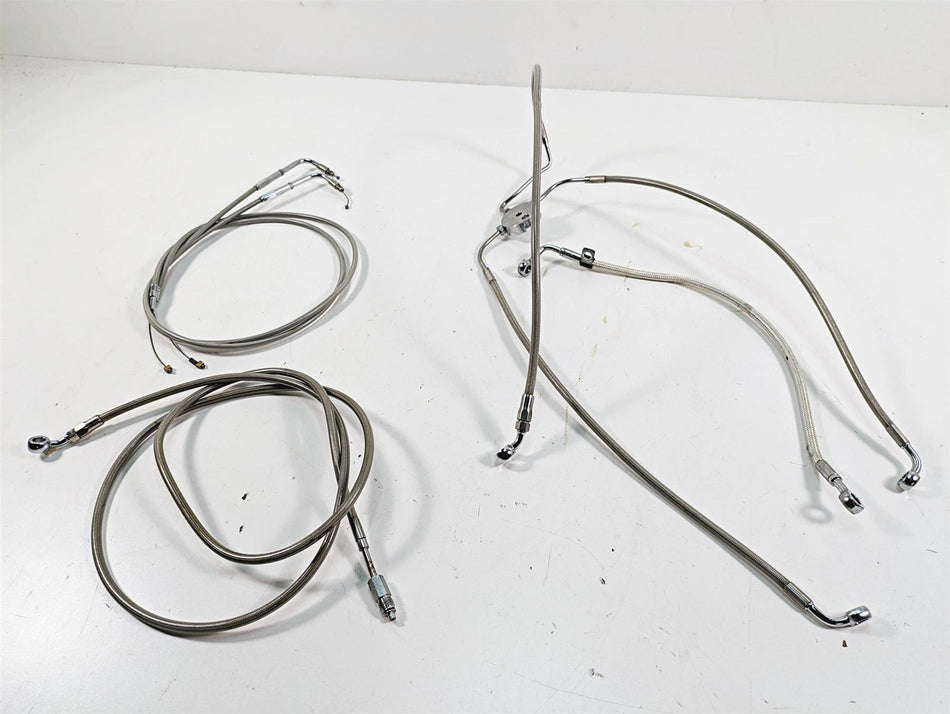 2009 Harley Dyna FXDFSE CVO Fat Bob 10" Handlebars Brake Throttle Clutch Cables {{ shop.shopifyCountryName }} - Mototech271
